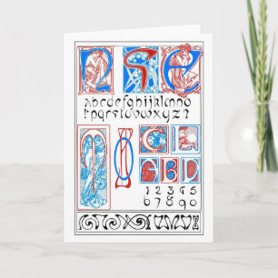 Alphabets of Art Nouveau Style, Mucha Card