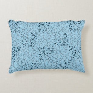 Alphabets Pattern 01 BW.w Lblue BG Accent Pillow