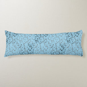 Alphabets Pattern 01 BW.w Lblue BG Body Pillow