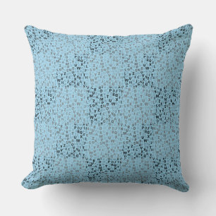 Alphabets Pattern 01 BW.w Lblue BG Throw Pillow