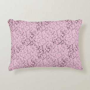 Alphabets Pattern 01 BW.w LPink BG Accent Pillow