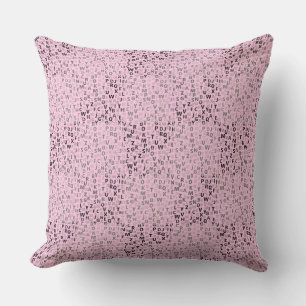 Alphabets Pattern 01 BW.w LPink BG Throw Pillow