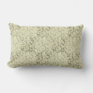 Alphabets Pattern 01 BW.w LYellow BG Lumbar Pillow