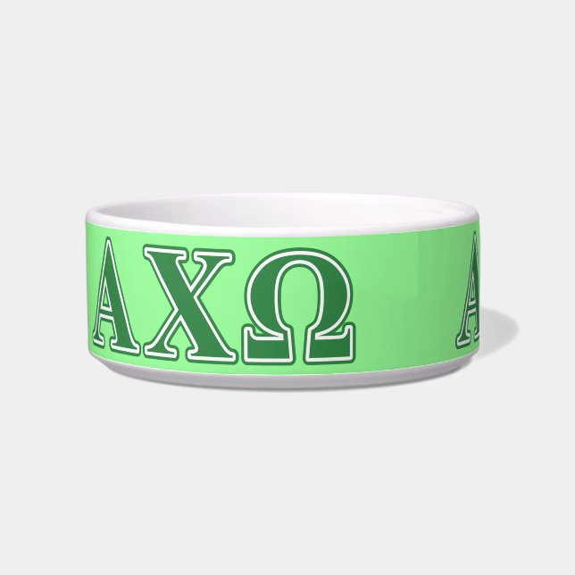 Alphi Chi Omega Green Letters Bowl (Left)