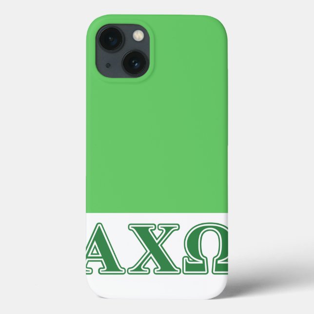 Alphi Chi Omega Green Letters Case-Mate iPhone Case (Back)