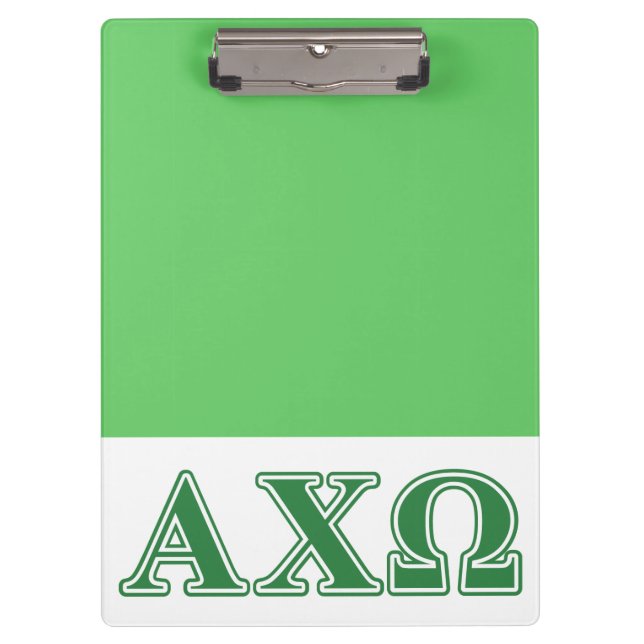 Alphi Chi Omega Green Letters Clipboard (Front)