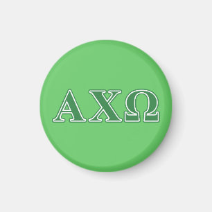 Alphi Chi Omega Green Letters Magnet