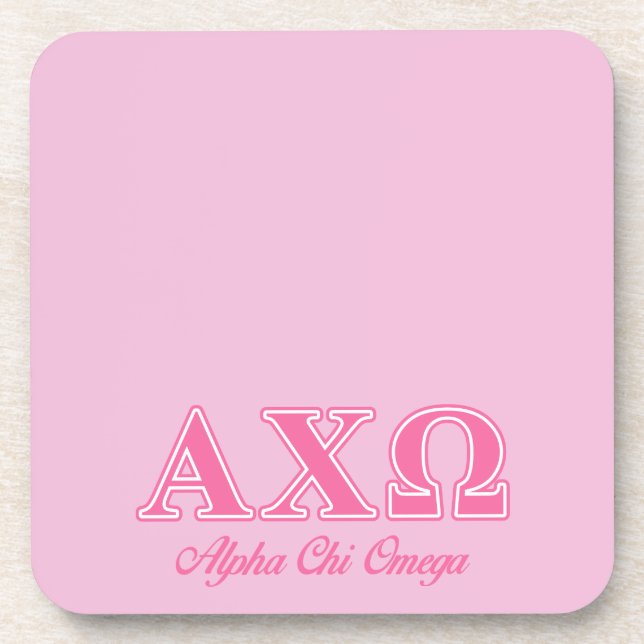 Alphi Chi Omega Pink Letters Coaster (Front)