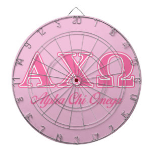 Alphi Chi Omega Pink Letters Dartboard
