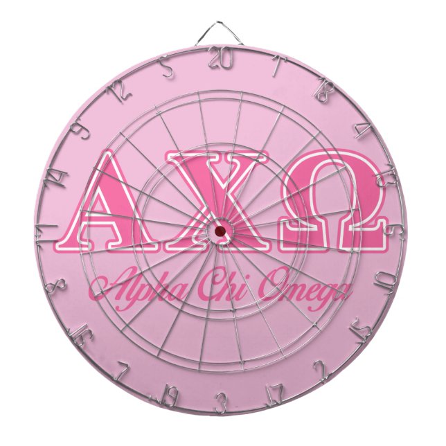 Alphi Chi Omega Pink Letters Dartboard (Front)