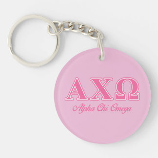 Alphi Chi Omega Pink Letters Keychain