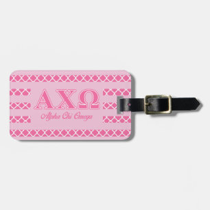 Alphi Chi Omega Pink Letters Luggage Tag