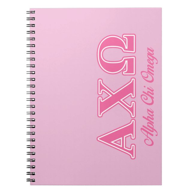 Alphi Chi Omega Pink Letters Notebook (Front)