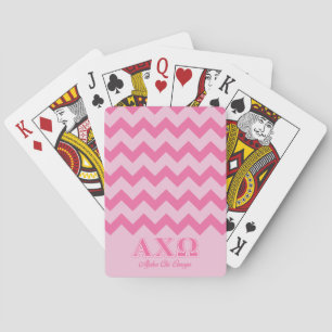 Alphi Chi Omega Pink Letters Playing Cards