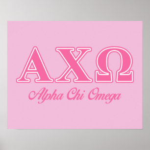 Alphi Chi Omega Pink Letters Poster