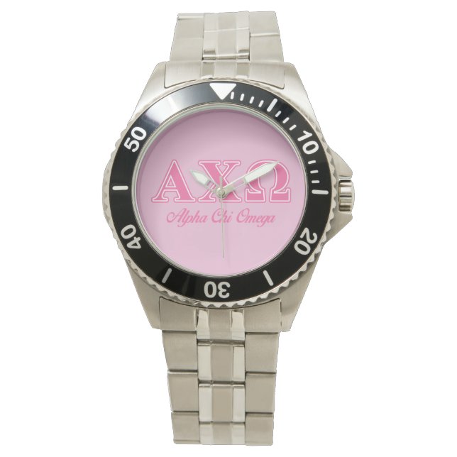 Alphi Chi Omega Pink Letters Watch (Front)