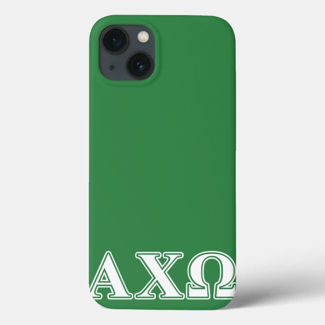 Alphi Chi Omega White and Green Letters Case-Mate iPhone Case (Back)