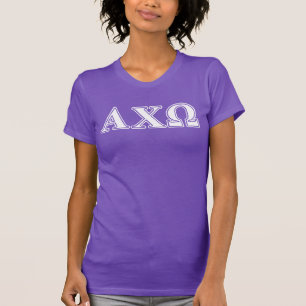 Alphi Chi Omega White and Green Letters T-Shirt