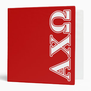 Alphi Chi Omega White and Red Letters Binder