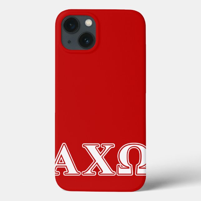 Alphi Chi Omega White and Red Letters Case-Mate iPhone Case (Back)