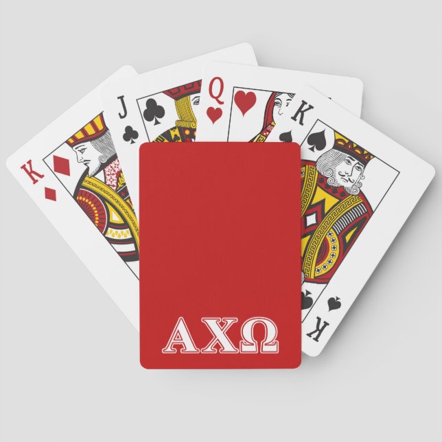 Alphi Chi Omega White and Red Letters Playing Cards (Back)