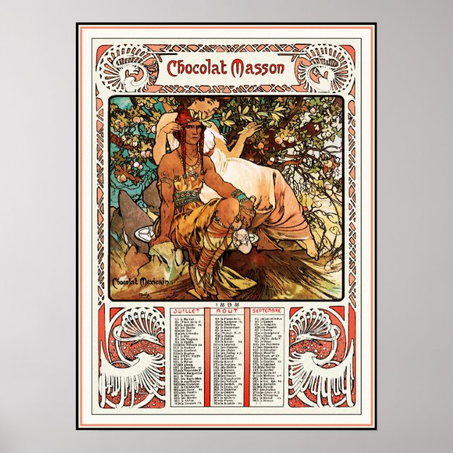 Alphonse (Alfons) Mucha Art Nouveau Poster (Front)
