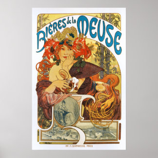 Alphonse (Alfons) Mucha:  Bieres de la Meuse Poster