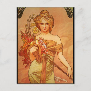 Alphonse (Alfons) Mucha Bouquet Postcard