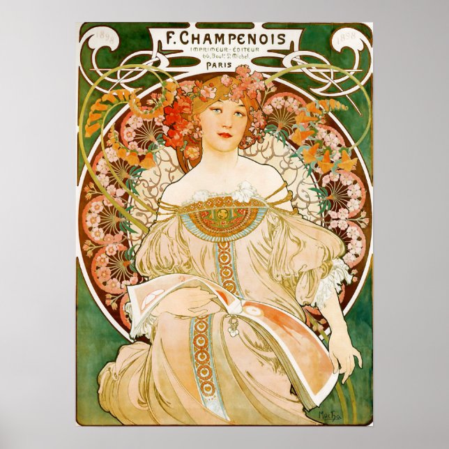 Alphonse (Alfons) Mucha Poster : Champenois (Devant)