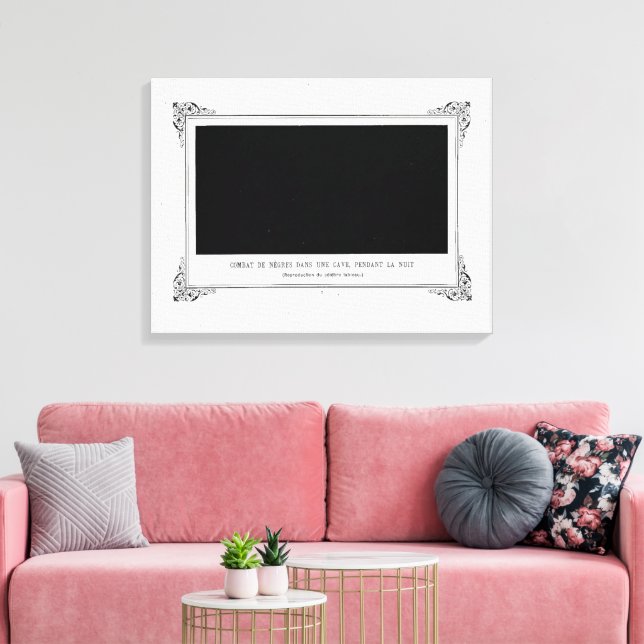 Alphonse Allais, April Fools, Black, Abstract Art Canvas Print (Insitu(LivingRoom))