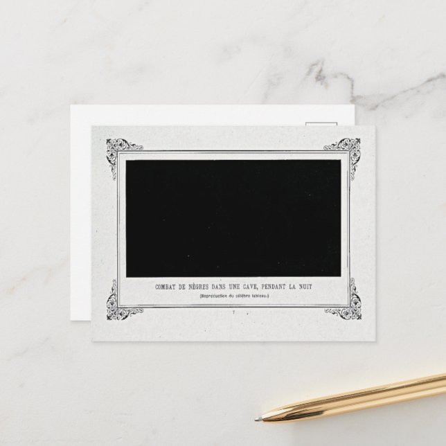 Alphonse Allais, April Fools, Black, Abstract Art Postcard (Front/Back In Situ)