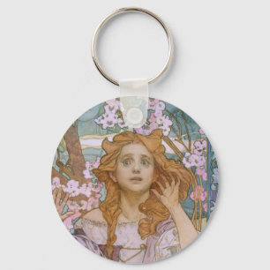 Alphonse Maria Mucha - Maude Adams as Joan of Arc Keychain