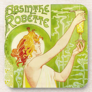 Alphonse Mucha Absinthe Robette Coasters