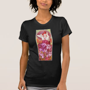 Alphonse Mucha Amethyst Floral Vintage Art Nouveau T-Shirt