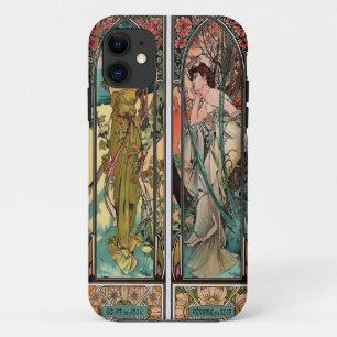 Alphonse Mucha art, art nouveau,vintage,females,be iPhone 11 Case