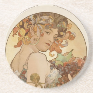 Alphonse Mucha Art Deco Coaster