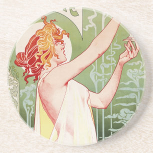 Alphonse Mucha Art Deco Coaster