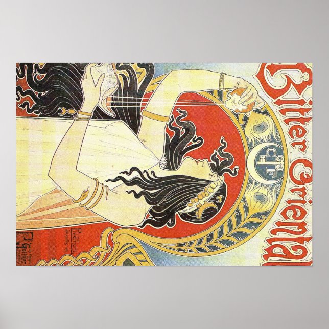 Alphonse Mucha Art Deco Poster (Front)