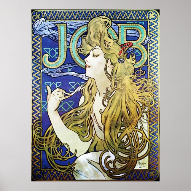 Alphonse Mucha Art Nouveau Advertising Poster (Front)