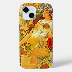 Alphonse Mucha Art Nouveau Autumn iPhone 15 Case