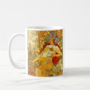 Alphonse Mucha Art Nouveau Autumn Coffee Mug
