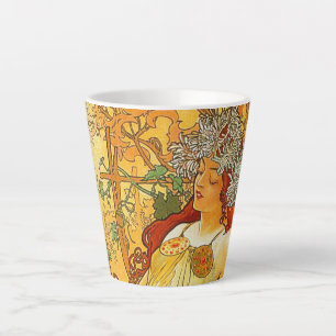 Alphonse Mucha Art Nouveau Autumn Latte Mug