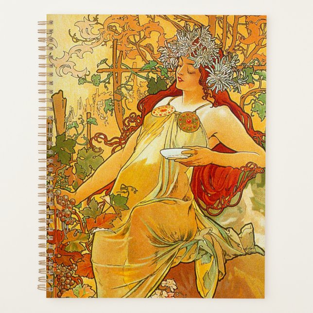 Alphonse Mucha Art Nouveau Autumn Planner (Front)