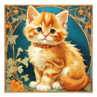 Alphonse Mucha Art Nouveau Cat