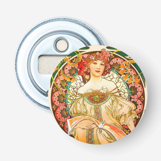 Alphonse Mucha Art Nouveau Daydream Bottle Opener (Front)