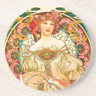 Alphonse Mucha Art Nouveau Daydream Coaster
