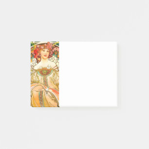 Alphonse Mucha Art Nouveau Daydream Post-it Notes