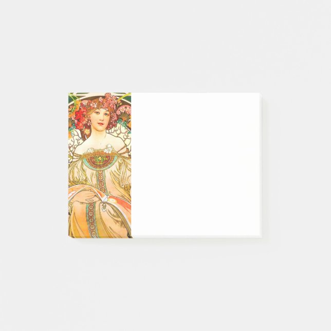 Alphonse Mucha Art Nouveau Daydream Post-it Notes (Front)