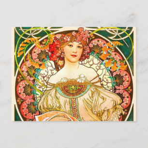 Alphonse Mucha Art Nouveau Daydream Postcard