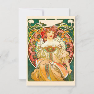 Alphonse Mucha Art Nouveau Daydream RSVP Card